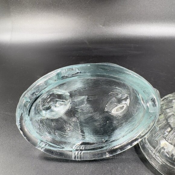 Clear Glass Bunny On A Nest Covered Dish Container Jar Box Storage Glass Box - Picture 7 of 13